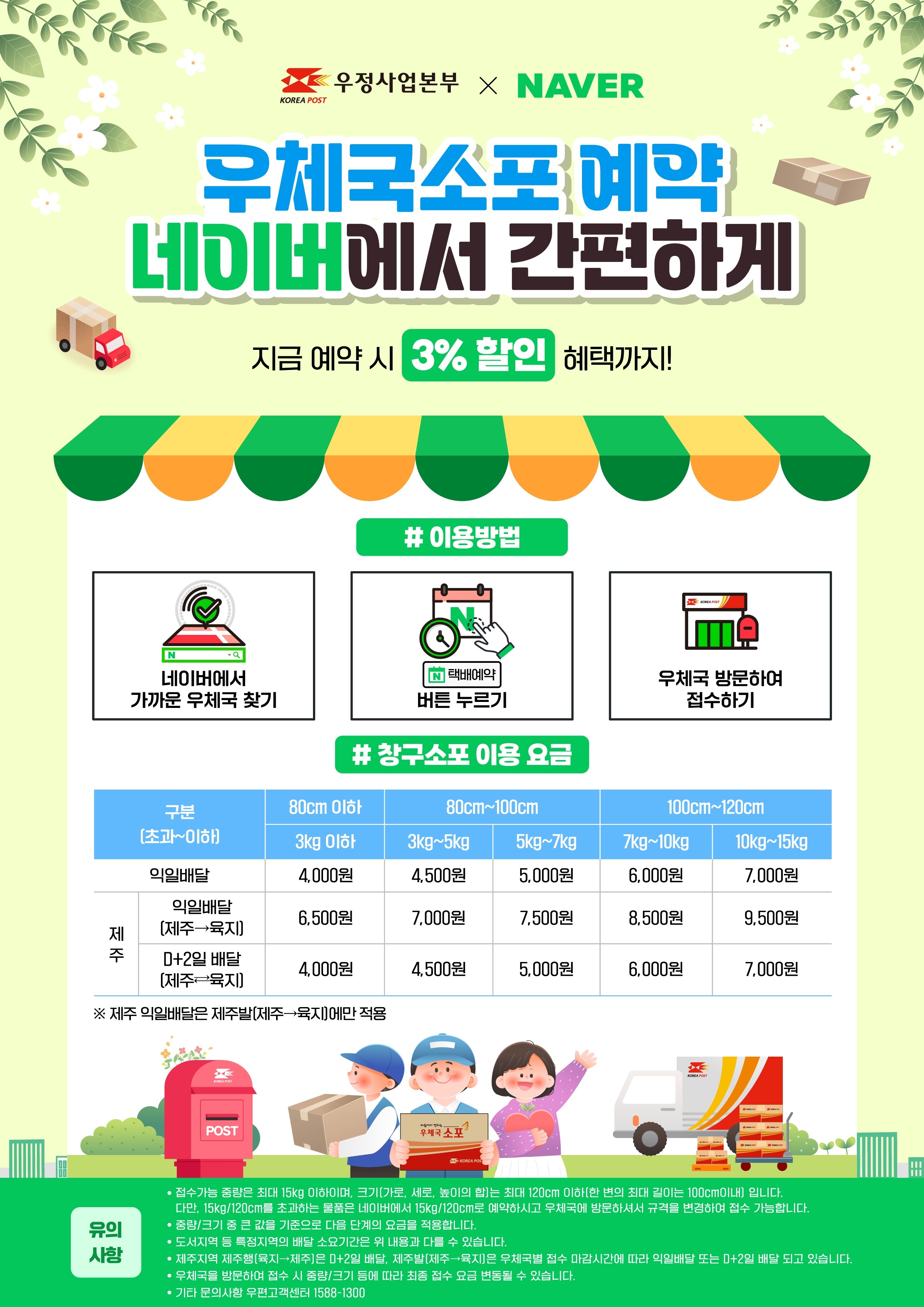 우체국소포 네이버 예약